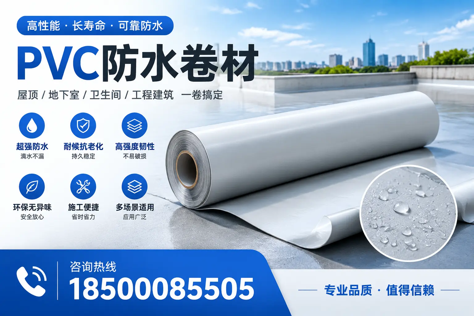 PVC防水卷材的防水效果评测，适合博尔塔拉的科学依据
